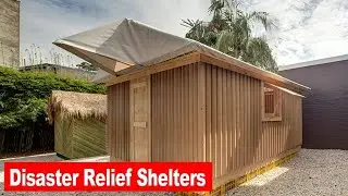 disaster relief shelters design made from bamboo and paper