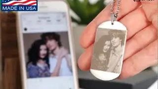 Custom Photo Engraved Dog Tag Necklace - Made In The USA