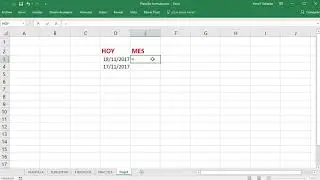 Funci&oacute;n HOY y MES en Excel