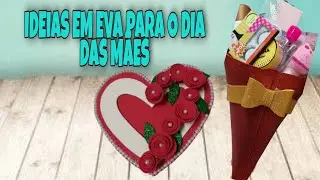 IDEIAS EM EVA PARA O DIA DAS MÃES OU DIA DOS NAMORADOS:  CAIXA DE CORAÇÃO E BUQUE DE MAQUIAGEM