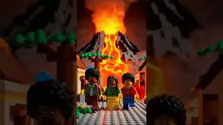 🌋 LEGO Volcano Eruption: Villagers Escape Red-Hot Bricks!