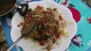 Fish soup in the Omani way with white rice in nature