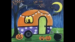 Halloween Camper Painting Step By Step EASY Beginner Painting