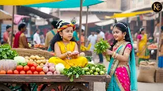 मैया की डांट से बचने को बाल कान्हा और राधा ने बाजार में सब्ज़ी बेची || YMKN || Shree Krishan Leela