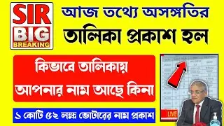 SIR: তথ্যে অসঙ্গতি ও নো ম্যাপ ভোটারের নাম প্রকাশ করলো কমিশন || লিস্টে আপনার নাম আছে কিনা দেখুন।