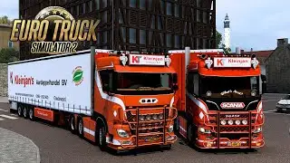 DOOR DE WIJK MET KLEINJAN TRANSPORT DAF EN SCANIA!? - Euro Truck Simulator 2 MP {G29}
