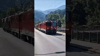 G&uuml;terzug der Rhb mit zwei Elloks in Chur, treno meri della RhB, Rh&auml;tische Bahn #rhb #g&uuml;terzug