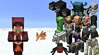 Insane Minecraft fight between illusioner vs all mobs #minecraft #gaming