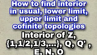 Interior points of Q,Q',N,E,O,Z,R and finite subsets of R