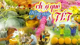CHỢ QUÊ NGÀY GIÁP TẾT - DƯA HẤU TRÒN, CHỢ HOA XUÂN NHỘN NHỊP NGƯỜI MUA, KẺ BÁN| Miền Tây Phố