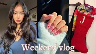 Weekend Vlog 💘 | New Nails, Christmas Shopping & Going Out | Katiexyi