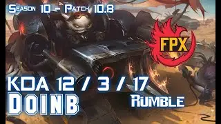 FPX Doinb RUMBLE vs PANTHEON Mid - Patch 10.8 KR Ranked