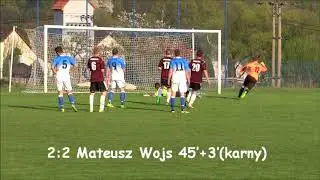 Bramka Mateusza Wojsa w meczu senior&oacute;w z Błękitnymi Jarysz&oacute;w 21.04.2018