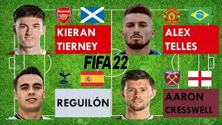 EPL Comparison-Kieran Tierney vs Alex Telles vs Reguil&oacute;n vs Aaron Cresswell(FIFA22 comparison)