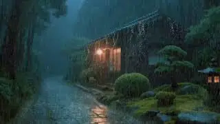 Pensées agitées – Pluie douce continue – Jardin de la maison sous la pluie – Paix intérieure 🌧️🌿