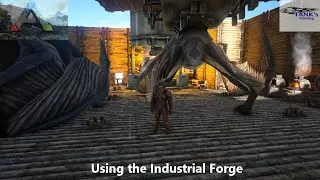 ARK Survival Evolved Multiplayer, Gameplay,using the industrial forge and making gun powder, Let's P