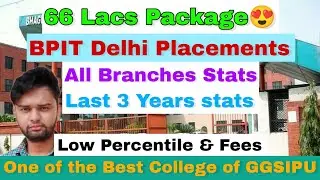 66 Lacs Package😍 | BPIT Delhi Placements🔥 | Branchwise Details | Low Percentile & Fee😱