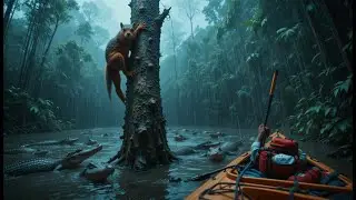 Terrified Squirrel Rescued from Crocodile-Infested Floodwaters!