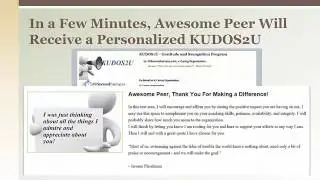 KUDOS2U Peer Recognition Program