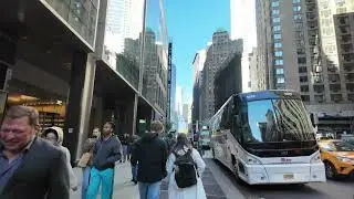 New York City Walk Up Broadway, Times Square to Lincoln Center; 4k ASMR Ambient Sound, No Talking