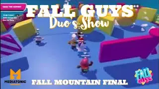 Fall Guys. &bull; Duo's Show win with a random bean. &bull; Fall Mountain final. &bull; Teammate wins it. &bull; 🚻🎉