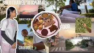 Solo Trip to Junagadh | Sunset, Girnar Jungle, Crocodile 🐊 & Food !