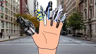 Finger Family Police Car Animation For Children | Daddy Finger Songs Nursery Rhymes