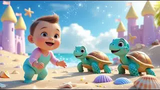 Tiny Turtles on the Beach | Counting and Fun Song for Kids | Nursery Rhymes and Baby Learning Songs