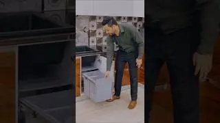 Pull-Out Waste Bin with Soft Close || Waste Boss Duo Pull Out Bin #kitchen #hafeleindia #shorts