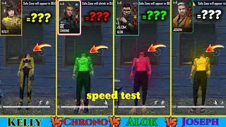 KELLY VS CHRONO VS ALOK VS JOSEPH SPEED TEST IN FREE FIRE-PARA SAMSUNGA2,A4,A7,A9,J2,J4,J7,J9,S2,S6,