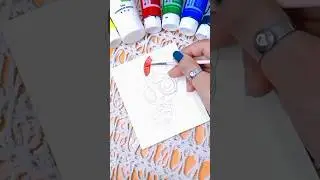 Draw With Acrylic Paint 💕 #shorts #painting #hafsaartbox #youtubeshorts