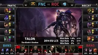 Fnatic vs ROCCAT | Season 4 EU LCS Spring 2014 Super Week W11D3 G4 | FNC vs ROC Full game HD