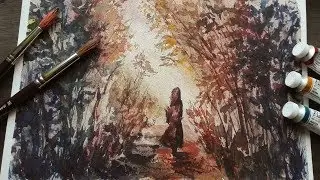 [ASMR] Watercolor Painting with layered nature sounds - 