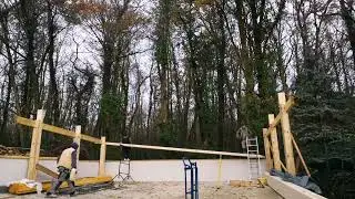 Pose poutre lamelle - colle pour future carport