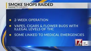 Smoke shops raided in Harnett County