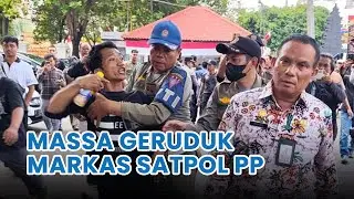 Tak Terima Ratusan Dus Air Mineral Donasi Disita, Massa Proaksi Demo 13 Agustus Geruduk Satpol PP