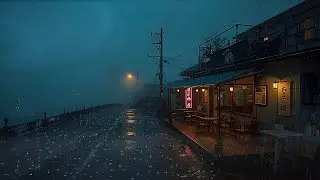 Rainy Caf&eacute; Vibes ☕🌧️ Calm Night Rooftop Vibes &bull; Deep Focus Music for Studying