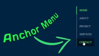 Anchor Menu with HTML, CSS, and JavaScript | Sidebar menu hover effect | Tutorial for Beginners