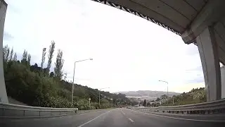 Driving from Mosgiel to Bond Street in Dunedin in the Otago Region of New Zealand