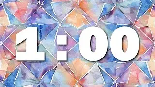 Countdown Timer | Pastel Geometric Background | 1 minute