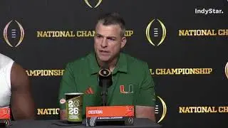 Mario Cristobal postgame press conference on IU QB Fernando Mendoza's TD, Miami QB Carson Beck's INT