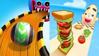 Sky Rolling Ball 3D VS Sandwich Runner Android iOS Gameplay Level 201-205