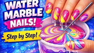 HOW TO DO WATER MARBLE NAIL ART TUTORIAL AT HOME || Easy way to make water marble nail art ||