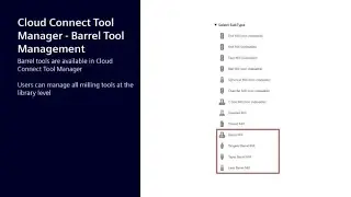 Cloud Connect Tool Manager in NX CAM - Barrel Tool Management