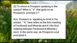 The Tempest : Act 1 Scene 2 , workbook Answers - part 10 (Extract 15)