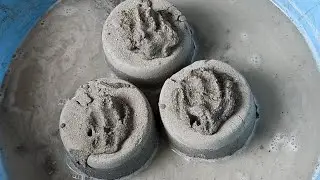 ASMR: soft dusty fine pure white cement+sand shapes whole crush in water/oddlysatisfying
