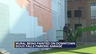 Work begins on downtown Sioux Falls parking garage mural
