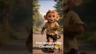From Tears to Triumph 🛹 | Poor Monkey&rsquo;s Hard Work Changed Everything#ytshorts #trending #cartoon