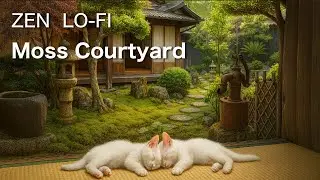 Zen Cat Live &ndash; A Mossy Courtyard in Japan | Soothing View + Calm Music