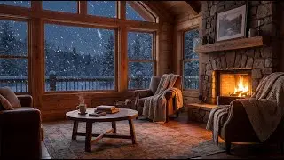 Winter Fireplace ASMR LIVE | Cozy Ambience for Stress Relief